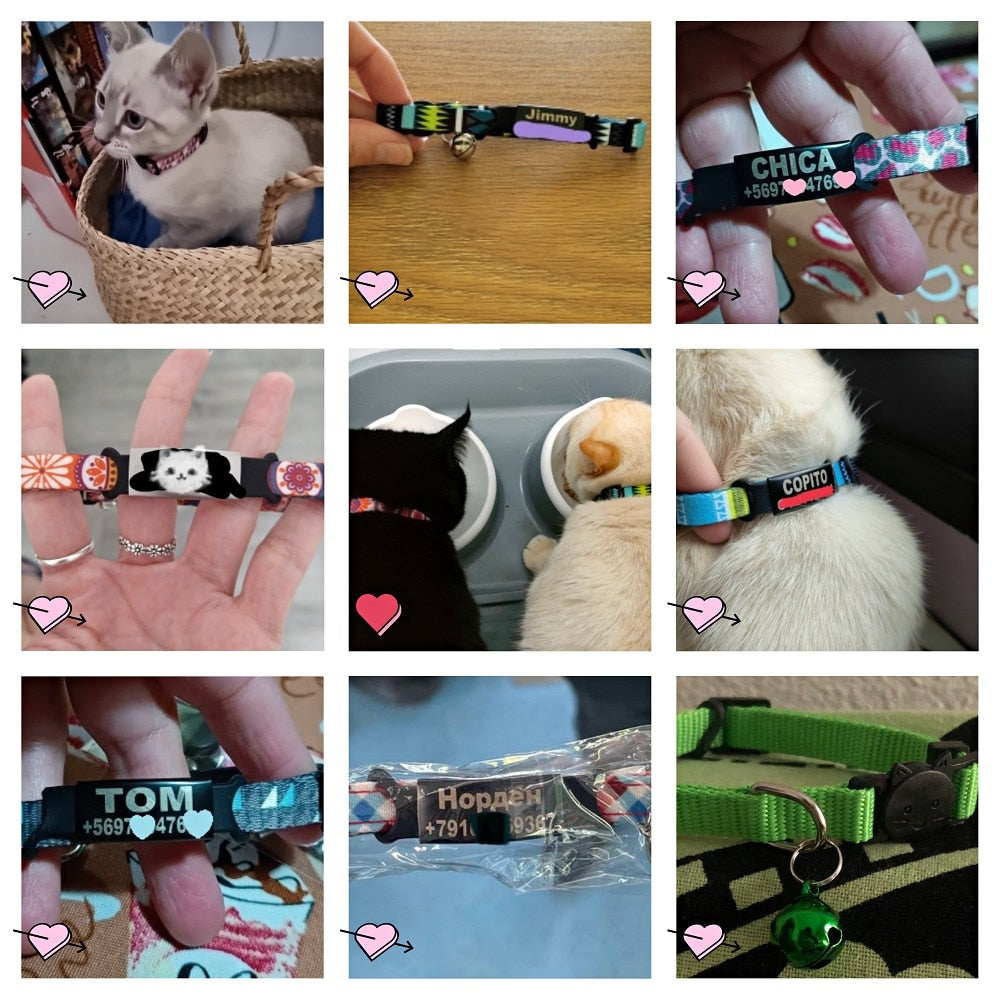 Bohemia Personalized ID Pet Collar Free Engraving Custom Safety Breakaway Puppy Cat Adjustable Nylon Necklace Pet Supplies