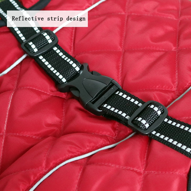 Dog Outdoor Jacket Waterproof Reflective Pet Coat Vest Winter Warm Cotton Dogs Clothing for Large Middle Dogs Labrador