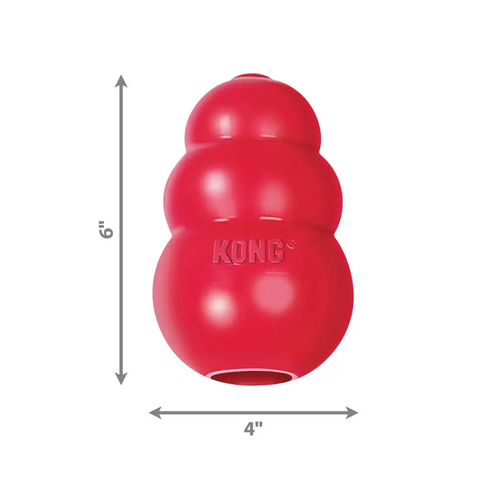 KONG Classic Dog Toy- Toughest Natural Rubber, Red- Fun to Chew