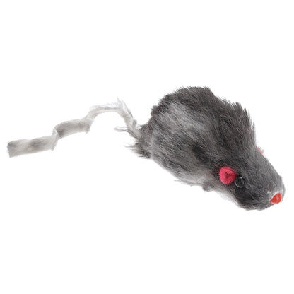 12 PCS Fur Mice Toy Mouse Mixed Loaded Toy for Pet Rat Cat Playing Squeaky Sound Toys Black White