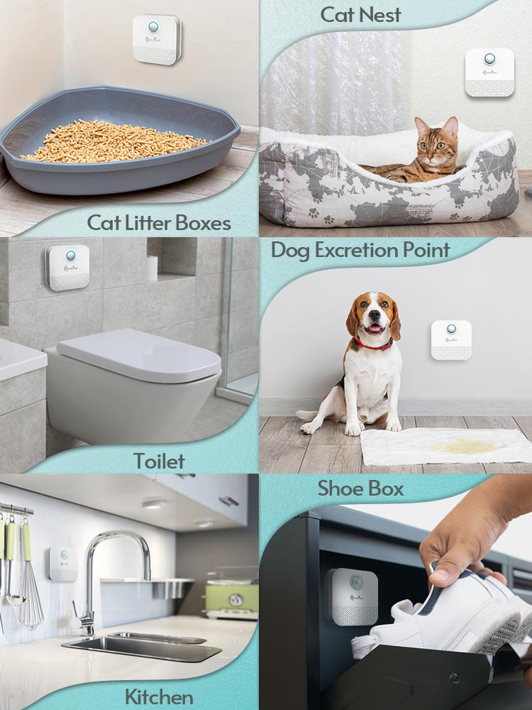 DownyPaws 4000mAh Smart Cat Odor Purifier For Cats Litter Box Deodorizer Dog Toilet Rechargeable Air Cleaner Pets Deodorization