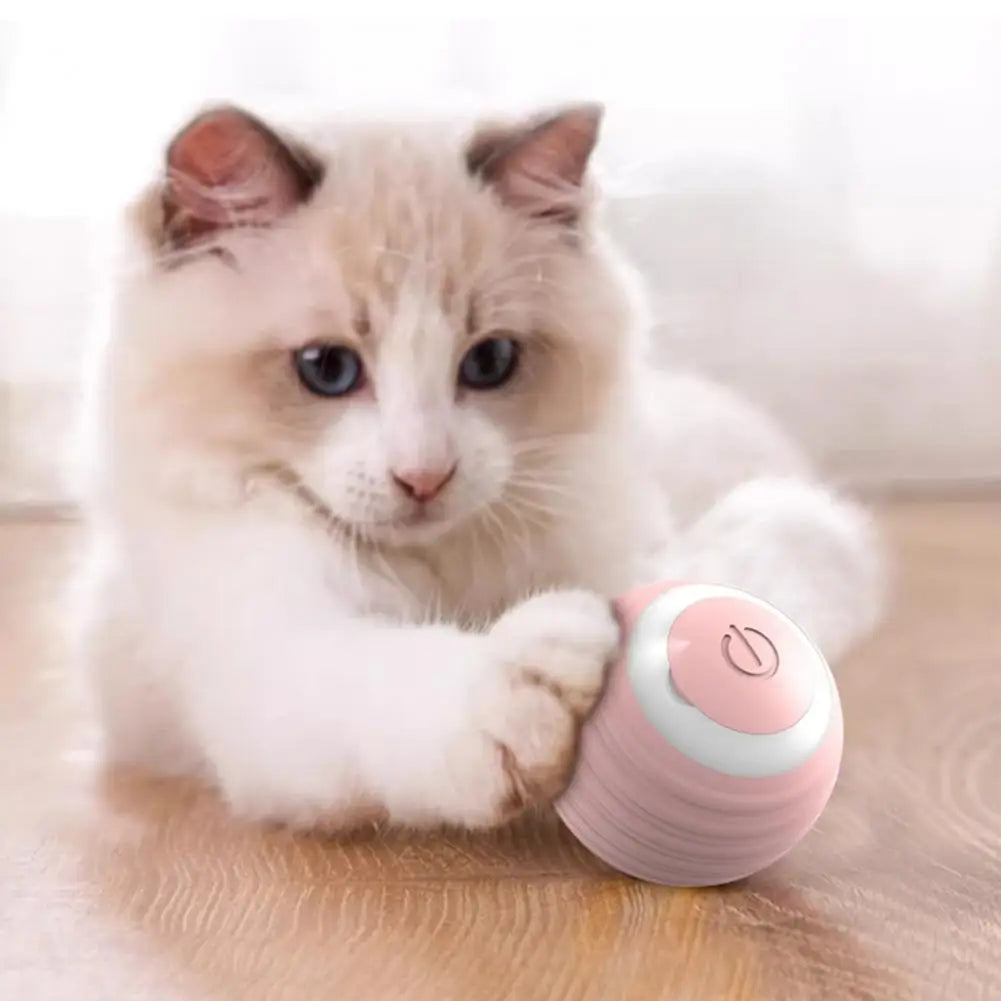 Stimulating Cat Toy Usb Rechargeable Cat Toy Ball with Colorful Light Engaging Bpa-free Power Ball Kitten Toy for Endless Fun