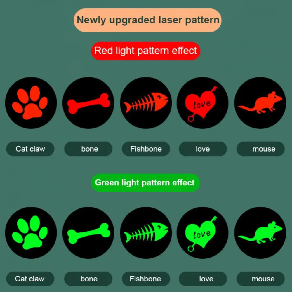 Pet Toy Slide Control Led Cat Care Products Cat Stick Toy Usb Charging Projection Pet Supplies  Pet Projector Portable 5 In 1