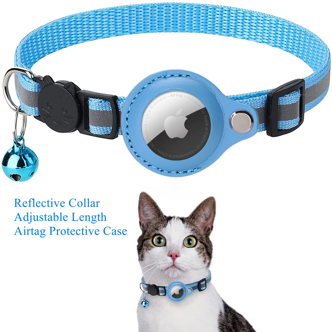 Pet GPS Tracker Airtag Case Collar for Cat with Protective Case Anti Lost Locator Tracker Dog Accessories Reflective Pet Collars