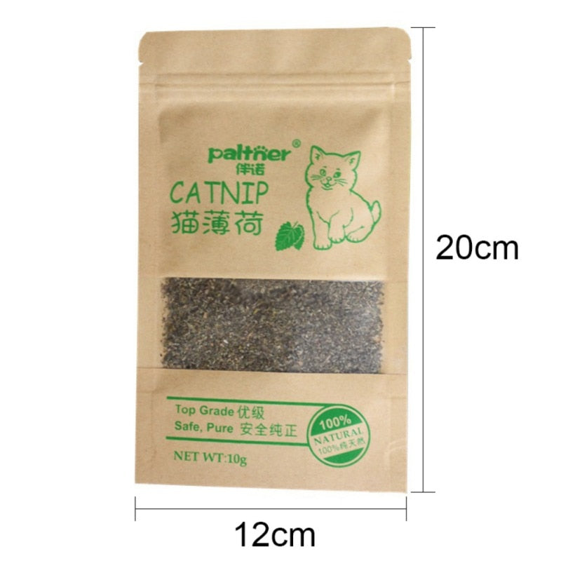 100% Natural Premium Catnip Cattle Grass Interactive Cat Non-toxic 10g Menthol Flavor Funny Cat Supplies Keep Pet Health Cat Toy