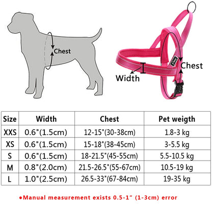 No Pull Reflective Dog Harness Leash Set Pet Vest Lead For Small Meduim Large Dogs Perfect for Daily Training Walking XXS-L