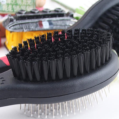 1PC Double Faced Pet Dog Comb Long Hair Brush Plastic Handle Puppy Cat Massage Bath Brush Multifunction Pet Grooming Tool