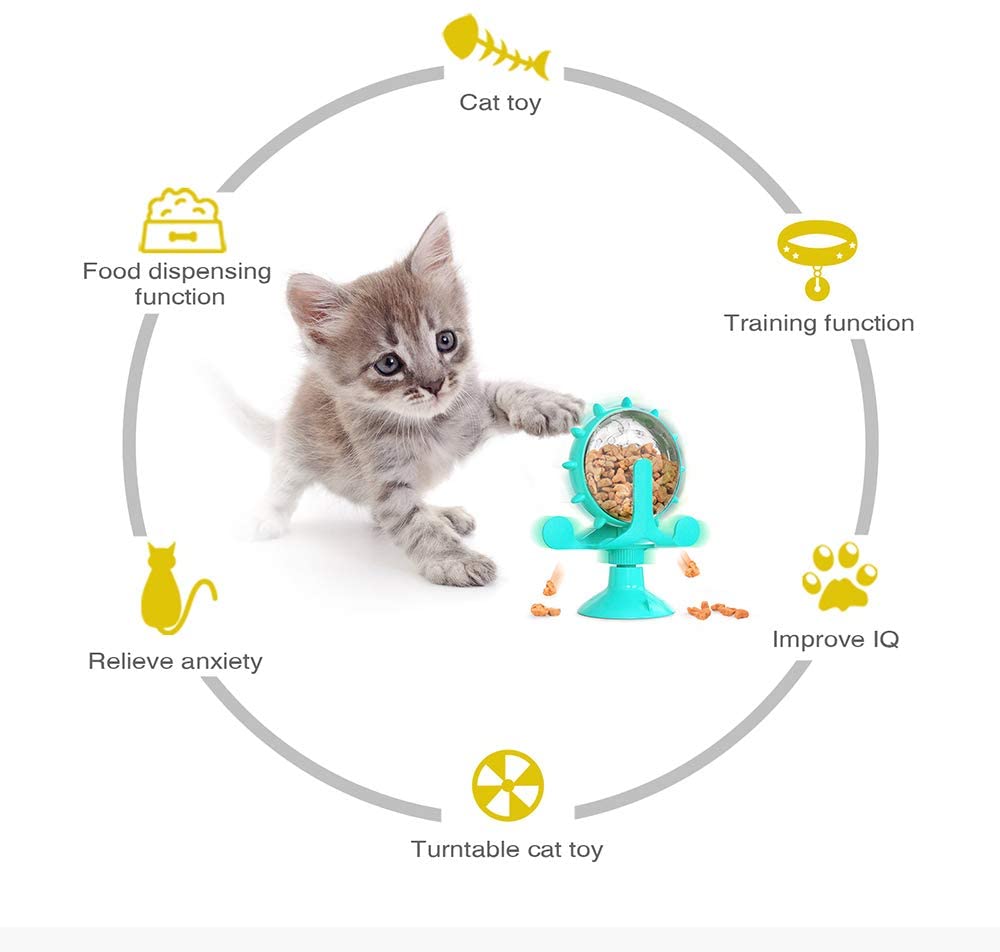 Fun Turntable Leaking Food Cat Toy Training Ball Exercise IQ Dog Cat Feeder Kitten Toy Dog Toy Pet Products