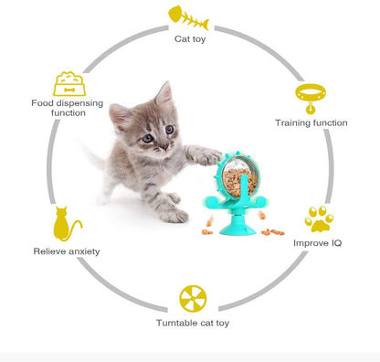 Fun Turntable Leaking Food Cat Toy Training Ball Exercise IQ Dog Cat Feeder Kitten Toy Dog Toy Pet Products