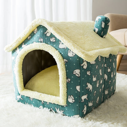 Foldable Dog House Kennel Bed Mat For Small Medium Dogs Cats Winter Warm Cat bed Nest Pet Products Basket Pets Puppy Cave Sofa