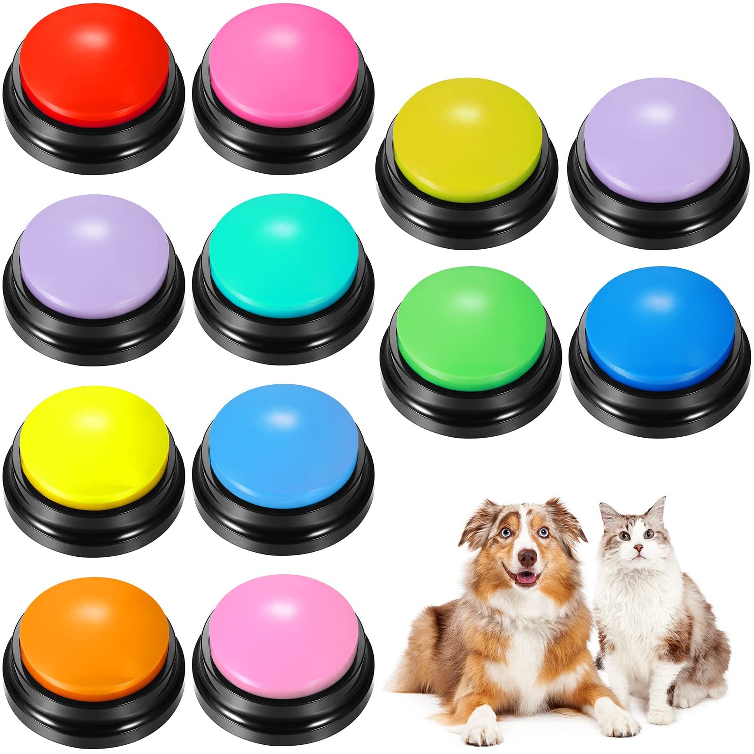 Pet Sound Box Recordable Talking Button Cat Voice Recorder Talking Toy For Pet Communication Training Tool Squeeze Box Dog Toys